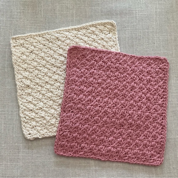 Hand Crocheted Cotton Washcloth Set 🛁 - Picture 3 of 4